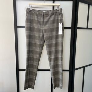 [6] NWT Calvin Klein Women’s Black & Brown Plaid Structured Trouser Contemporary
